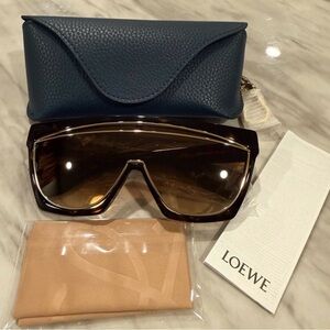 Brand new Loewe Black and Brown Sunglasses with Blue Case